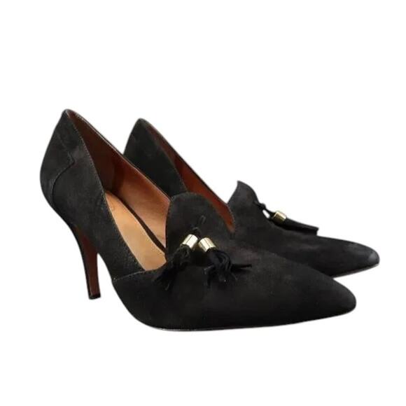 Corso Como Shoes Womens 9 Tassel Pump Leather Heels Fashion Classic Formal Black - Picture 1 of 15